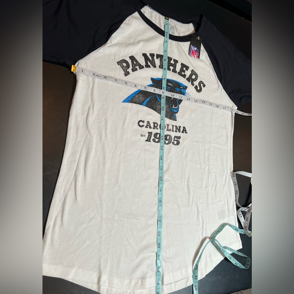 Carolina Panthers Black and White Raglan Shirt - Picture 7 of 7